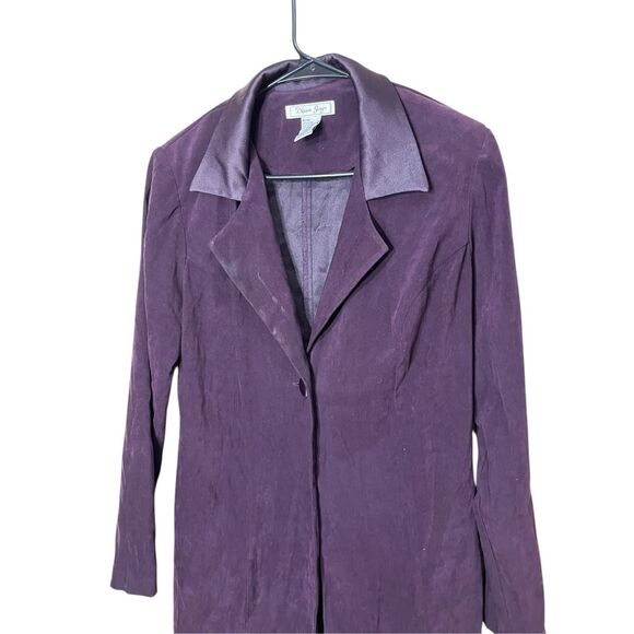 Vintage Dawn Joy 90s Purple Long Line Blazer Size 9/10 - Picture 2 of 9